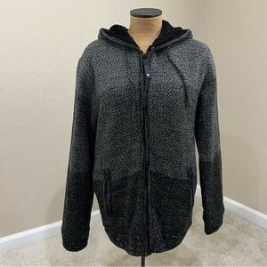 Projek Raw Jacket Sweater Coat Jacket Men’s Size Large Charcoal Hooded Black,